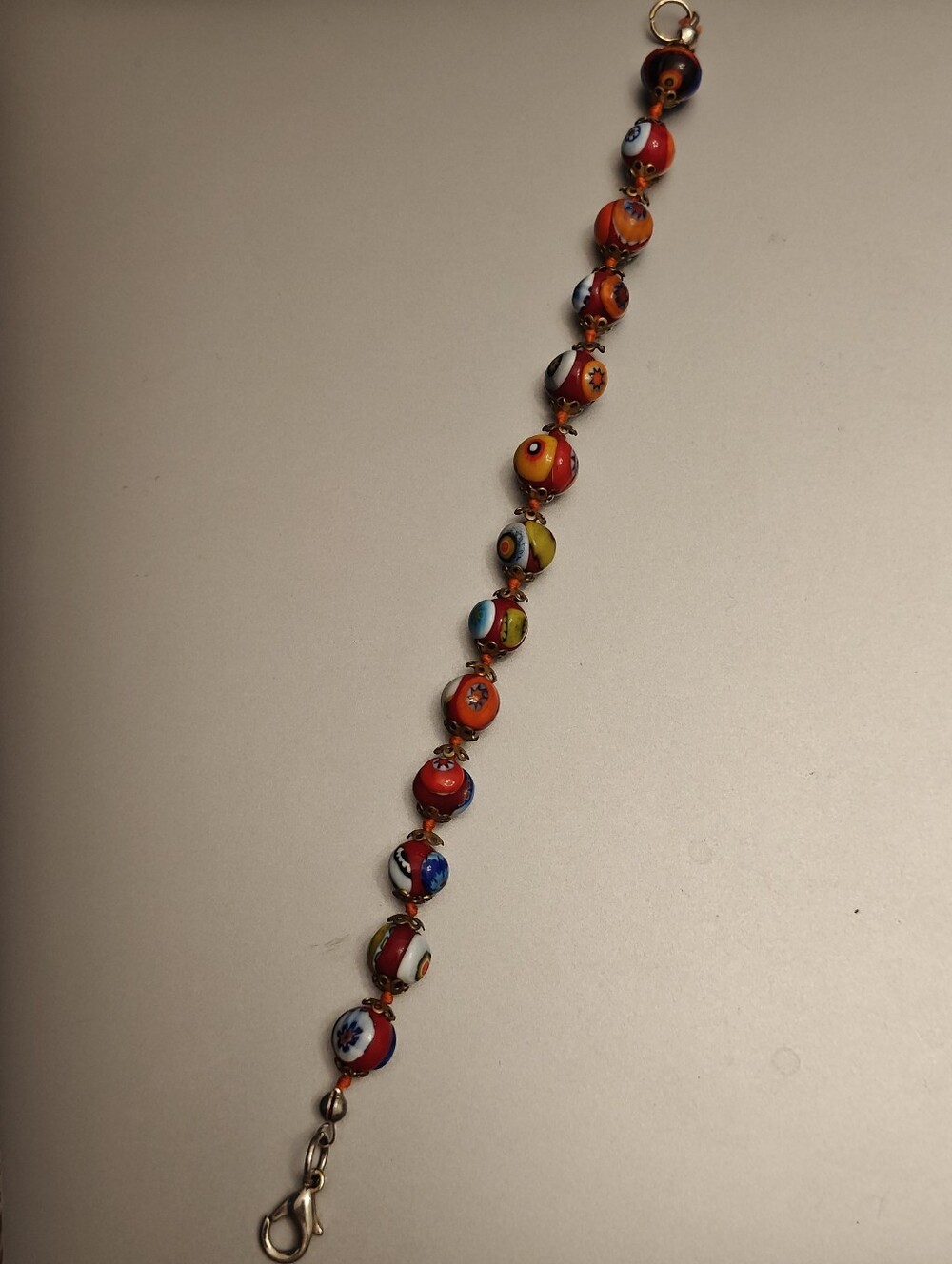 Vintage Murano Millefiori glass beads bracelet